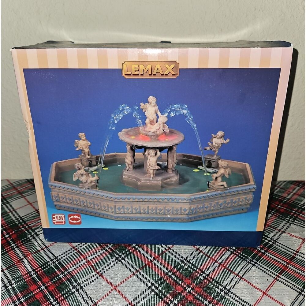 Lemax The Lighted Village Square Fountain Centerpiece